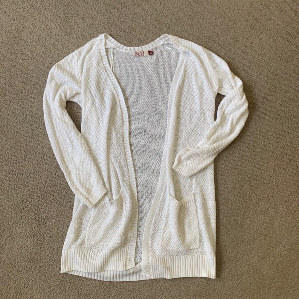 White knit cardigan